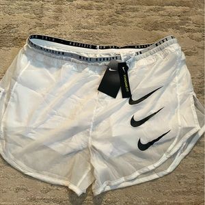 White Nike athletic shorts